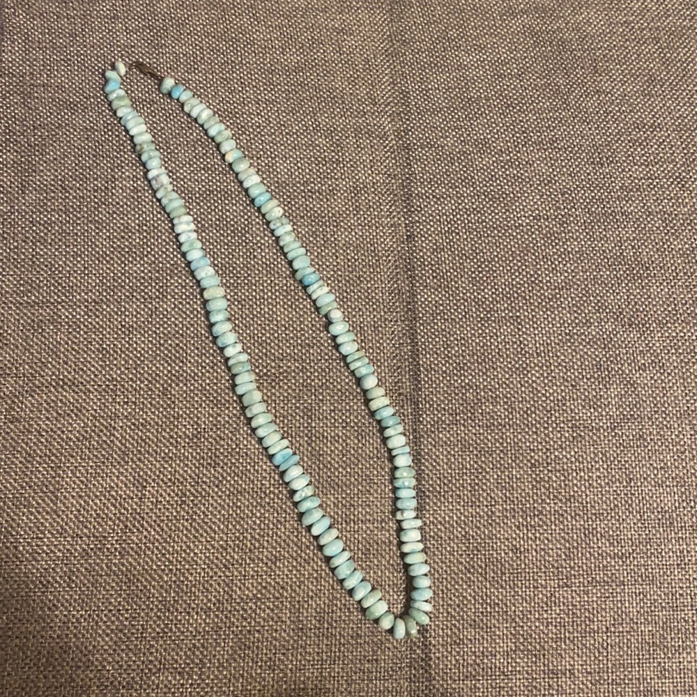 Larimar stone necklace bought in St Thomas VI 21”